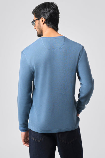 Waffle Henley - DkBlue