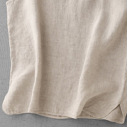 Buddha Stones Summer Plain Adjustable Strap Design Women's Cotton Linen Vest Waistcoat