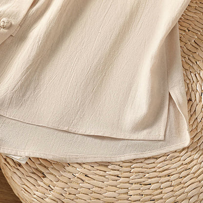 Buddha Stones Summer Tang Style Casual Mandarin Collar Button-Up Solid Patch Pocket Women's Sleeveless Shirts Tank Top