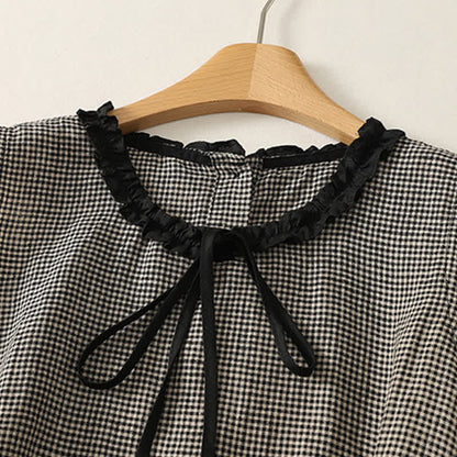 Buddha Stones Summer Casual Vintage Plaid Back Button-Up Tank Top Women's Sleeveless Shirts
