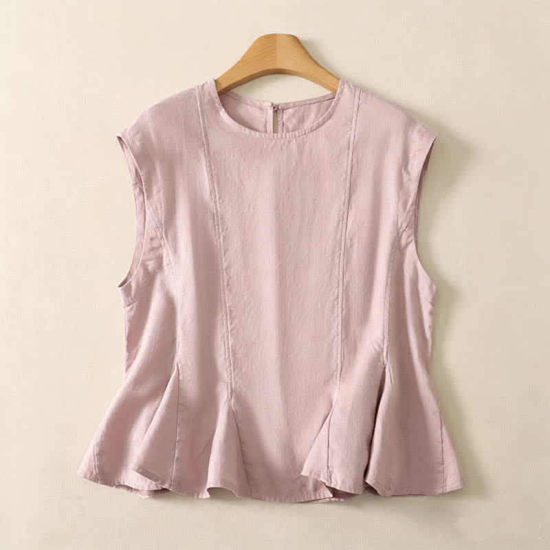 Buddha Stones Summer Casual Elegant Solid Tank Top Women's Sleeveless T-Shirts