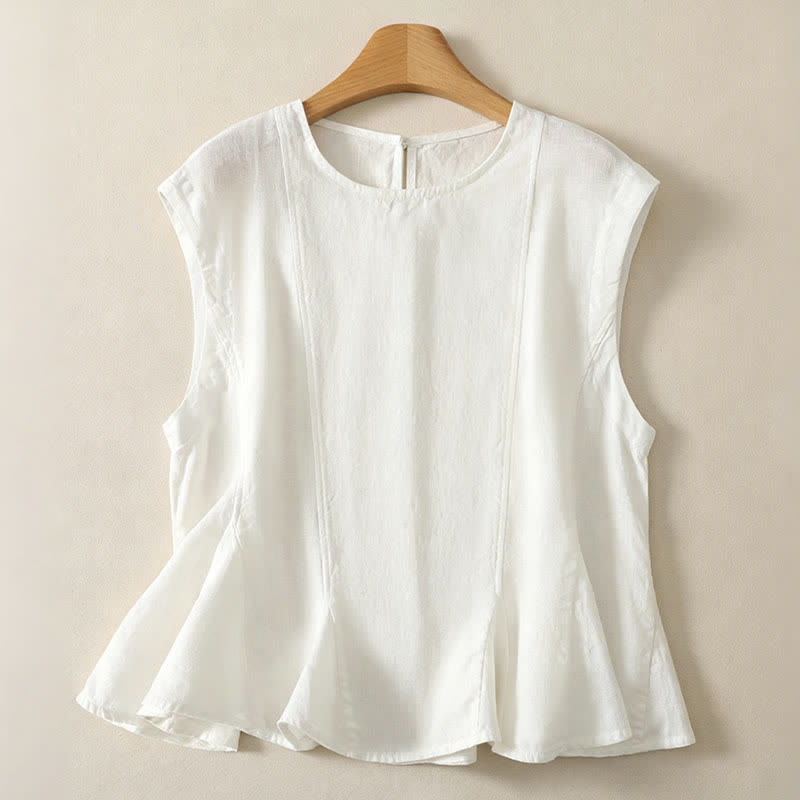 Buddha Stones Summer Casual Elegant Solid Tank Top Women's Sleeveless T-Shirts