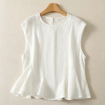 Buddha Stones Summer Casual Elegant Solid Tank Top Women's Sleeveless T-Shirts