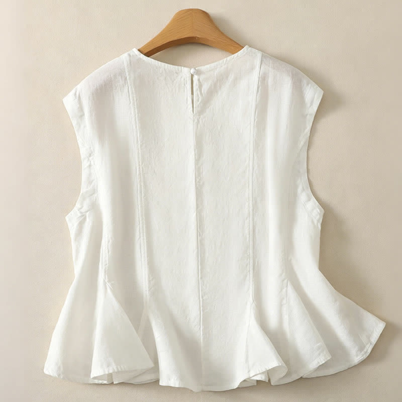 Buddha Stones Summer Casual Elegant Solid Tank Top Women's Sleeveless T-Shirts
