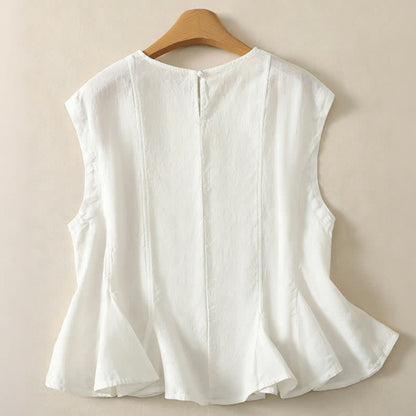 Buddha Stones Summer Casual Elegant Solid Tank Top Women's Sleeveless T-Shirts