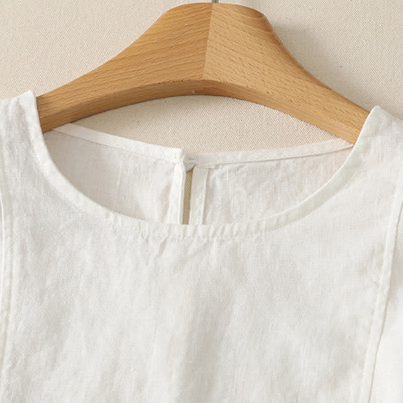 Buddha Stones Summer Casual Elegant Solid Tank Top Women's Sleeveless T-Shirts