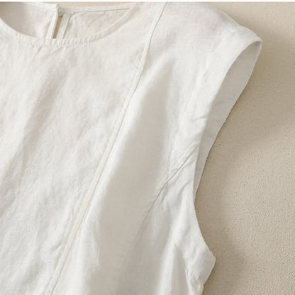 Buddha Stones Summer Casual Elegant Solid Tank Top Women's Sleeveless T-Shirts