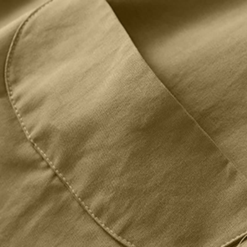 Buddha Stones Summer Casual Minimalist Button-Up Solid Women's Sleeveless Shirts Tank Top With Pocket