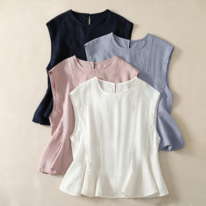 Buddha Stones Summer Casual Elegant Solid Tank Top Women's Sleeveless T-Shirts