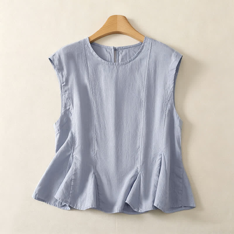 Buddha Stones Summer Casual Elegant Solid Tank Top Women's Sleeveless T-Shirts