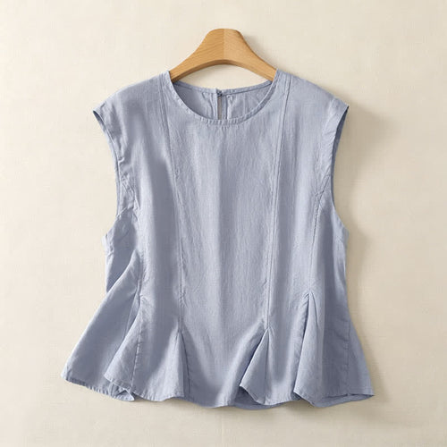Buddha Stones Summer Casual Elegant Solid Tank Top Women's Sleeveless T-Shirts