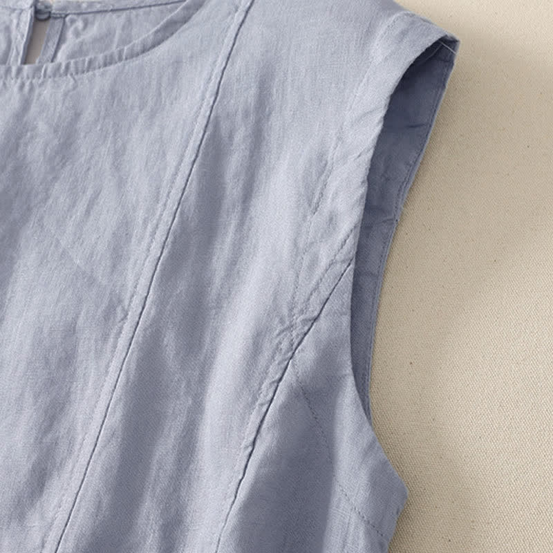 Buddha Stones Summer Casual Elegant Solid Tank Top Women's Sleeveless T-Shirts