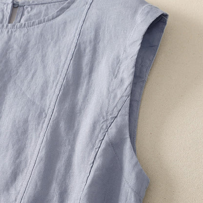 Buddha Stones Summer Casual Elegant Solid Tank Top Women's Sleeveless T-Shirts