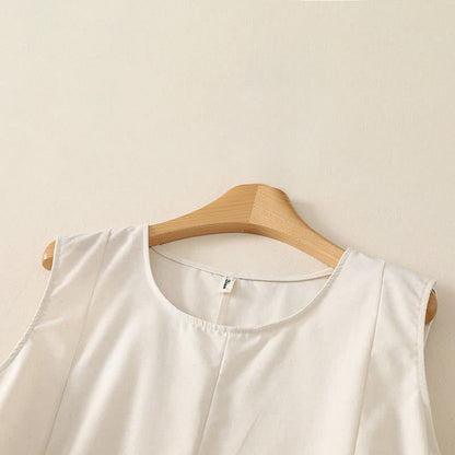 Buddha Stones Summer Minimalist Basic Solid Crew Neck Tank Top Women's Sleeveless T-Shirts
