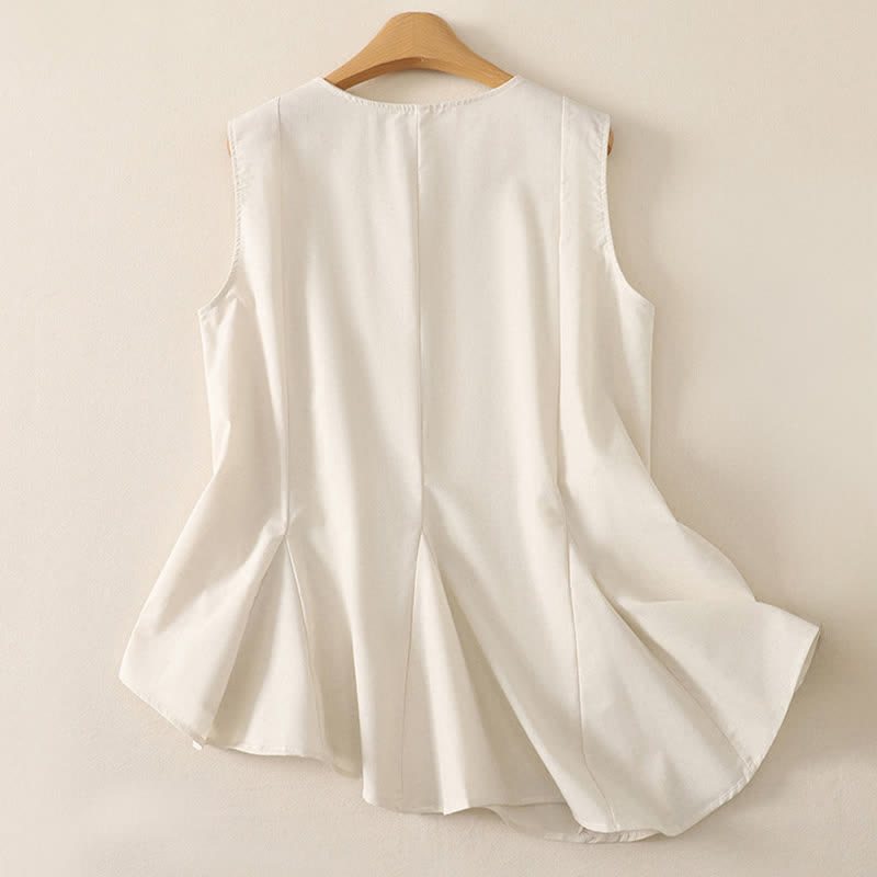 Buddha Stones Summer Minimalist Basic Solid Crew Neck Tank Top Women's Sleeveless T-Shirts